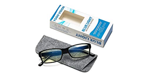 Image of Yogo Vision Blue Light Blocking Computer Glasses Anti Glare Reduce Eyestrain for all Screens and Computers Men and Women
