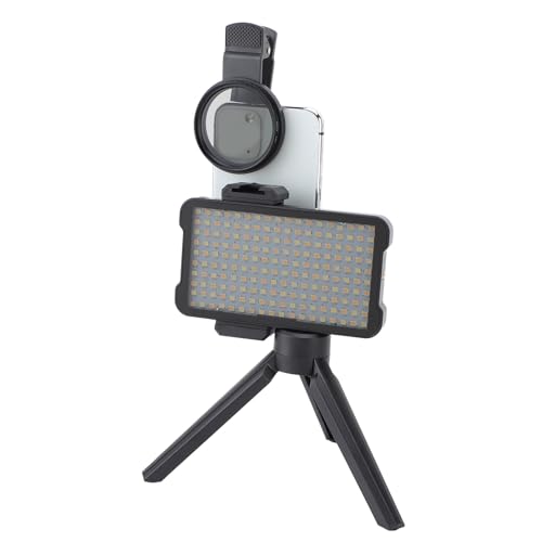 Image of Rechargeable LED Video Light 180 LEDs 2400K 6400K Dimmable Portable Tripod Kit for Vloggers Creators Photography Lighting