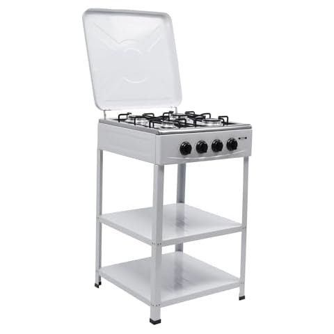 4 Burner Gas Stove Portable Stove Set with Support Leg Stand, Manual Ignition Camping Stove, Camping Cookware Set for Apartment, Outdoor Cooking Camping (Without connecting hose) Cover
