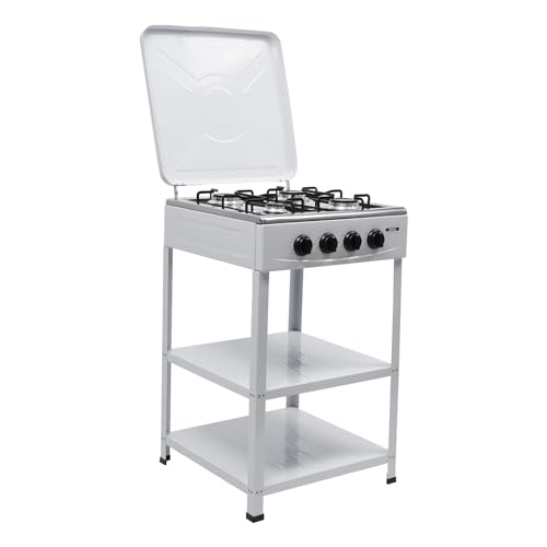 4 Burner Gas Stove Portable Stove Set with Support Leg Stand, Manual Ignition Camping Stove, Camping Cookware Set for Apartment, Outdoor Cooking Camping (Without connecting hose)