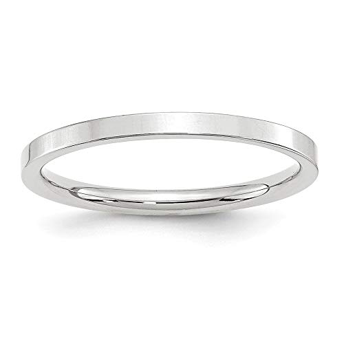 Wedding Band Ring Band 10K White Gold Bridal Jewelry Comfort Flat