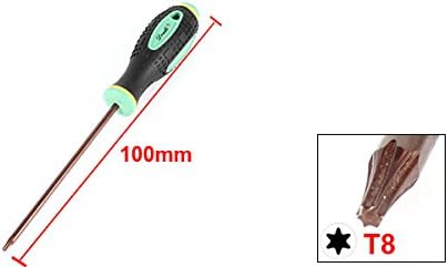 sourcingmap Torx Screwdriver, T8 Magnetic Star Screw Driver with 4" Metal Shaft and Black Green Handle