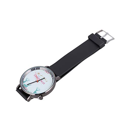 Preisvergleich Produktbild Hemobllo Weihnachtsuhr Weihnachtsren-Dekorationsarmbanduhr rundes Vorwahlknopfquarz-Analoguhr Mannfrauenkinder