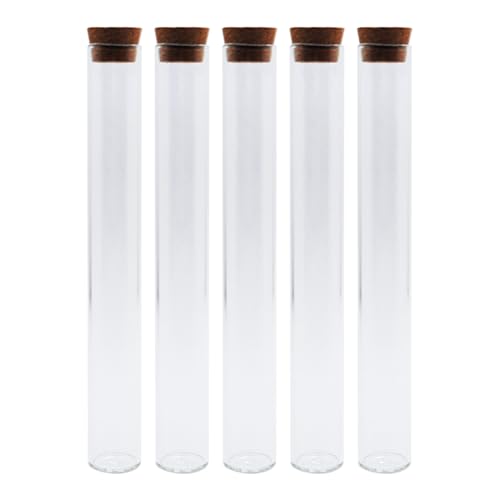 5pcs/lot DIA 12mm To 30mm Clear Lab Glass Test with Cork Stoppers Flat Bottom Tubes In Laboratory Supplies (D30x200mm-CHINA)