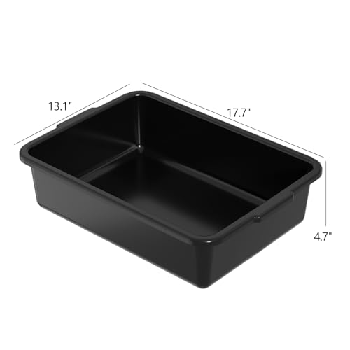 Lasbily 13 L Commercial Bus Box/Utility Box, Plastic Tote Tub, 12-Pack, Black