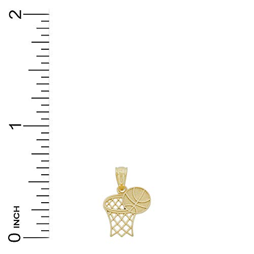 Gold Basketball Hoop Charm Pendant - 10 Karat Gold - Sports Jewelry - Basketball Team Jewelry4