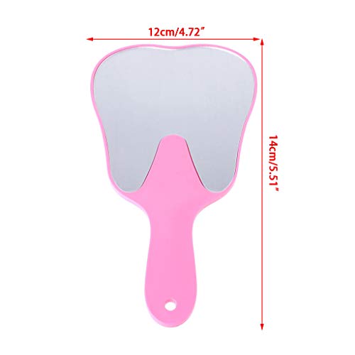 Teptoarch 5Pcs Us Dental Mouth Mirror Tooth Shaped Plastic Handle Hand Mirror For Examination Tooth Oral Care Tool #TOP2