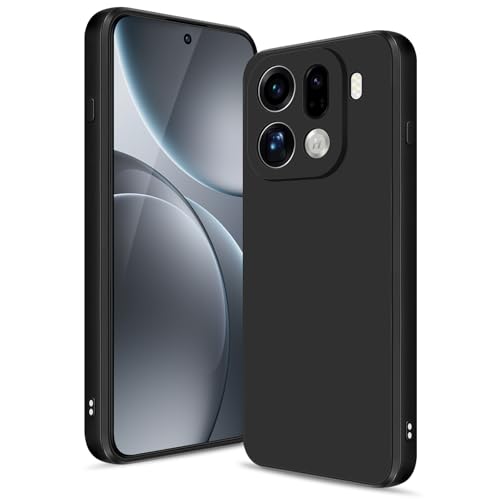 Btstring Hülle für Oppo Find X9 Pro, Hochwertiges Silikon Hülle, Ganzkörper Handyhülle mit Seidig-Weicher Berühren, Kratzfestes Weiches Mikrofaserfutter (Schwarz)