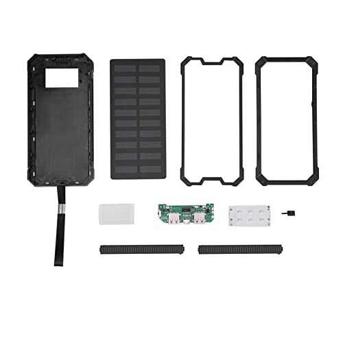 Caricabatteria Solare Power Bank 20000mAh Caricabatteria di Backup Esterno Portatile Impermeabile Costruito in Doppia Torcia USB per Tutti i Telefoni Cellulari, Tablet e Dispositivi Elettronici(Nero)