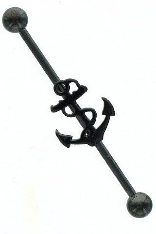 Industrial 316L Surgical Steel Anchor Industrial Barbell 14 Gauge 1 1/2" HO2462