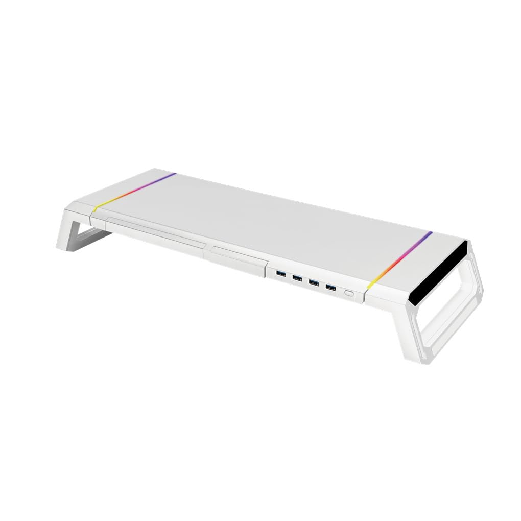 Supporto per per notebook per computer con cassetto portaoggetti Staffa da tavolo Scrivania per impieghi gravosi per dormitorio per ufficio , Bianco