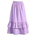Ruffle Tiered Flowy Maxi Skirt for Girls Summer Boho Elastic High Waisted A-Line Long Swing Beach Skirts for 4-15 Years