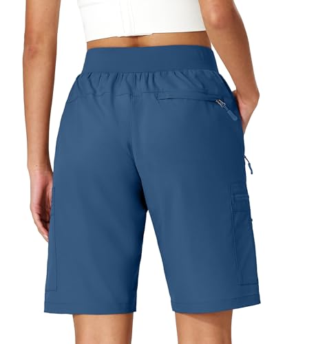 Ksmien Women's Hiking Cargo Shorts Quick Dry Lightweight Summer Shorts with Zipper Pockets for Travel Golf Camping2