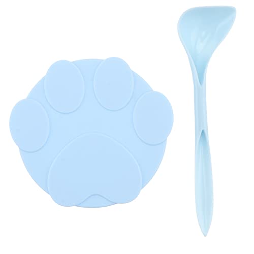 POPETPOP 1Set Silicone Can Covers Pet Feeding Spoon Fit for Standard Canned Dog Cat Food Safe Easy to Use Silicone Lids for Pet Food Storage Freshness