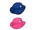 Kids' UPF 50+ Safari Sun Hat, Pink And Blue Flowers, Uv Sun Protective, Lightweight, Straps Selection (2 Pack Pink and Blue (One Each))