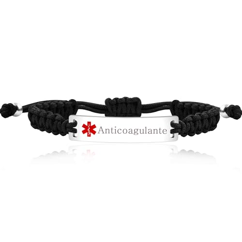 Uloveido Brazalete de logotipo médico blutverdünner tallado en negro neutro y3944