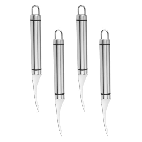 IWOWHERO 4 Piezas Herramientas para Quitar Línea de Camarones de Acero Inoxidable de Ligeras y Portátiles para Pelar Gambas y Limpiar Mariscos Cocina Doméstica