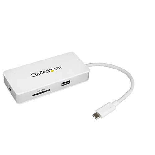 StarTech.com USB C Multiport Adapter - 4K HDMI - SD/SDHC/SDXC - Power Delivery (USB PD) - USB-C to USB Adapter - USB Type C Adapter (DKT3CHSD4GPD)