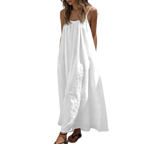 Image of HTHLVMD Backless Cami Dress Summer Dresses for Women 2026 Spaghetti Strap Dresses Womens Solid Color Backless Cami Dress
