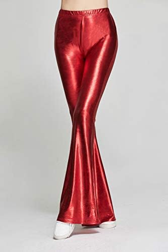 ZFCGEE Shiny Metallic Flare Leggings 