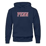 Barnesmith University of Pennsylvania, UPenn Quakers, Adult Unisex Hooded Sweatshirt, Classic, Navy, XX-Large