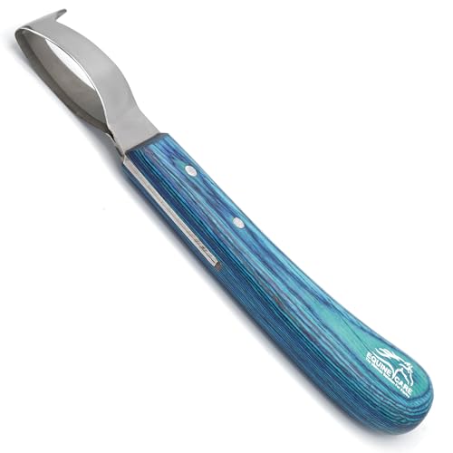 Equine Care Double-Edged J2 Stainless Steel Hoof Trimming Loop Knife, Hoof Pick with Sheet Handle – Versatile Farrier Tool for Horse & Cow Hoof Care, Ideal for Farriers & Horse Owners.