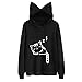 Produktbild TOPKEAL Katze Long Sleeve Hoodie Pullover Damen Langarm Herbst Winter Kapuzenpullover Sweatshirt Winterpullover Jacke Mantel Tops Blouse Mode 2019 (Schwarz, S)