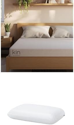 Tuft & Needle Kin Firm 8” Twin XL Adaptive Foam Mattress in a Box Bundle Premium Adaptive Foam Standard Size 2-Pack Pillow – Supportive and Cooling