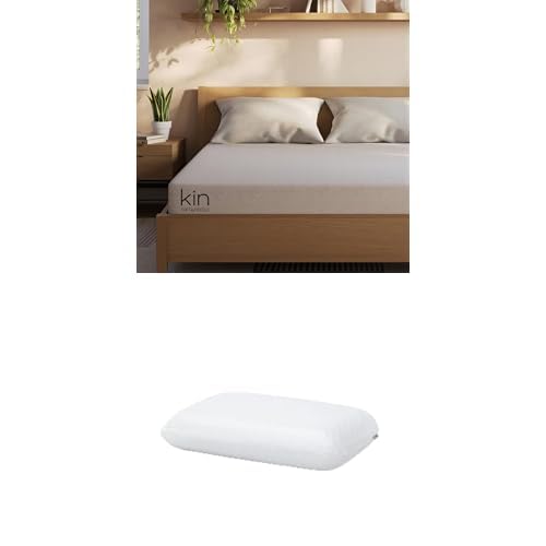 Image of Tuft & Needle Kin Firm 8 inch Full Adaptive Foam Mattress in a Box Bundle Premium Adaptive Foam Standard Size 2-Pack Pillow - Supportive and Cooling