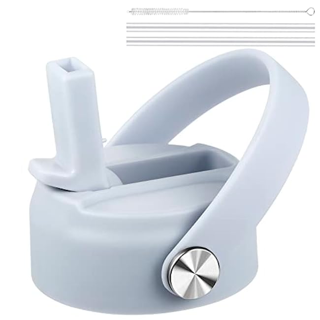 Straw Lid for Hydro Flask Wide Mouth Water Bottles, Top Lids with Straw Compatible with Hydro Flask 32 40 oz, Replacement Cap Wide Mouth Accessories Flip Lid Flex Handle
