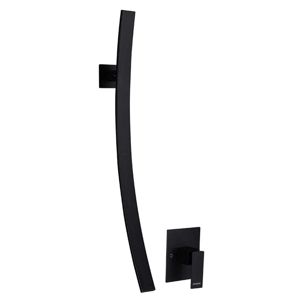 Robinet cascade mural mitigeur de baignoire et lavabo eau chaude froide noir mat