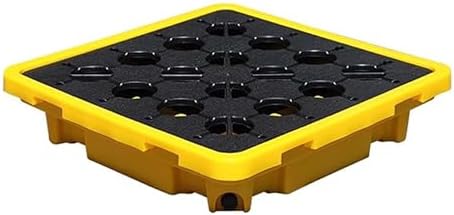 Pallet Spill Containment Platform Stackable Polyethylene Oil Drum with Drain Detachable Modular Grating Tray Industrial,Industrial Spill Containment Pallet for Oil Drums & Lab Desks, Stackab