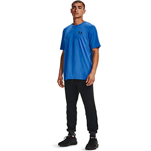 Image of Under Armour Sportstyle Left Chest Short Sleeve T-Shirt, Brilliant Blue (787) /Black, X-Small