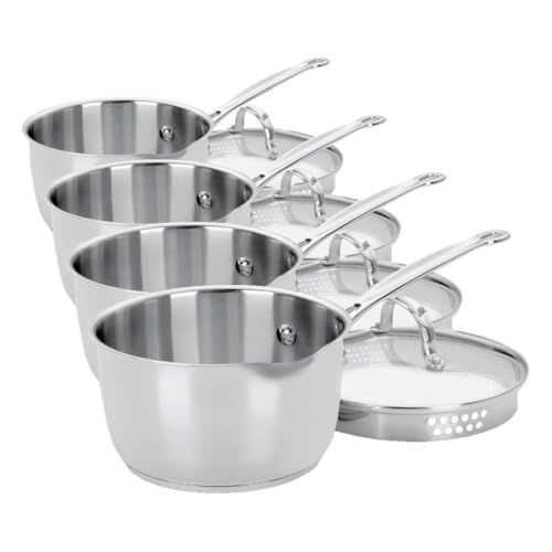 Image of Cuisinart 719-18P Chef's Classic Stainless 2-Quart Saucepan with Cover,Silver (Pack of 4)