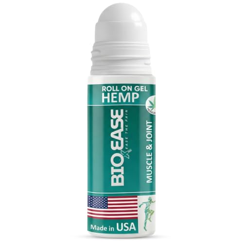 Fast-Acting Hemp Pain Relief Roll-On Cooling Menthol Formula for Muscle Joint & Back Comfort Non-Greasy Topical Gel Made in USA