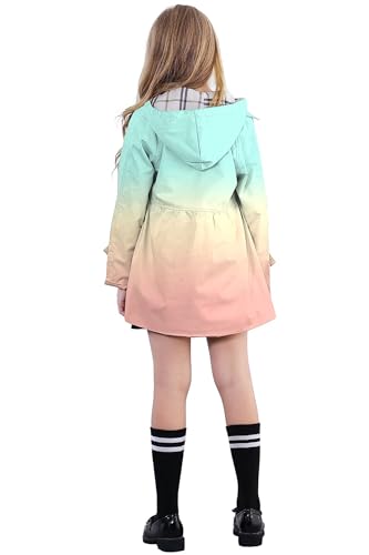 Image of Betusline Girl's Single Breasted Trench Coat Hooded Dress Coat Outerwear, 2-14 Years