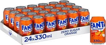 Fanta Soft Drink Cans (24 x 330ml Cans, Orange Zero)
