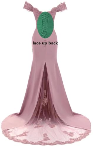 Lace Mermaid Prom Dresses for Women Off Shoudler Bridesmaid Dresses Long Sleeve Satin Formal Evening Party Gowns2