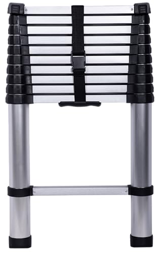 Aardwolf Quickfit 11 Step (3.2M/10.5 FT) |Heavy Duty Aluminium Telescopic | Foldable Step Ladder|150 Kg Capacity | Ladder for Home | DIY Professional | Industrial