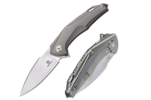 DEFCON Jungle Knife Series SHARK TOOTH S35VN Blade Titanium EDC Folding Pocket Tactical
