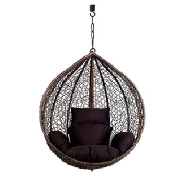 Jhula King Hanging Swing Chair, Cushion & Hanging Chain for Indoor Living Room Balcony Garden Patio