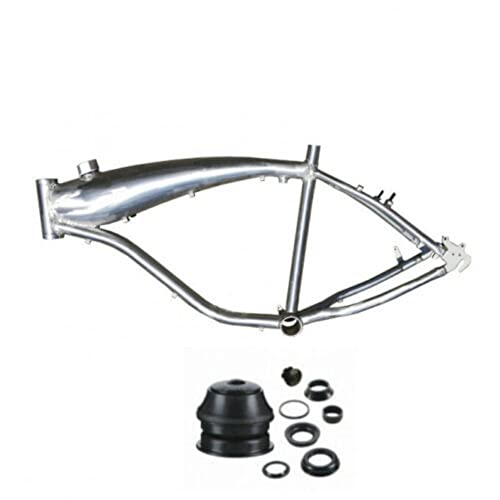 Bicycle Gas Tank Built-in Frame with 2.4L Fuel Tanks (Brushed Alum) & 1 1/8
