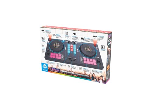 Cefa Toys 00351 Tragbare DJ-Station mit Lautsprechern und Raumsteuerung, 14-in-1, weiß, M