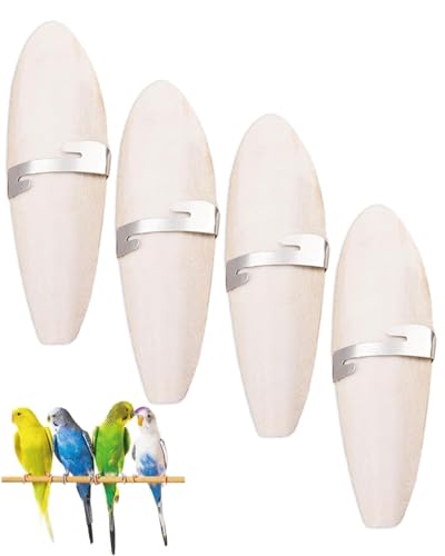 KEMUZ Hueso de Sepia Natural para Pájaros, 4 Piezas Juguetes para Masticar Loros, Agapornis y Ninfas, Ideal para Pulir Picos y Suplemento de Calcio, 12-14 cm