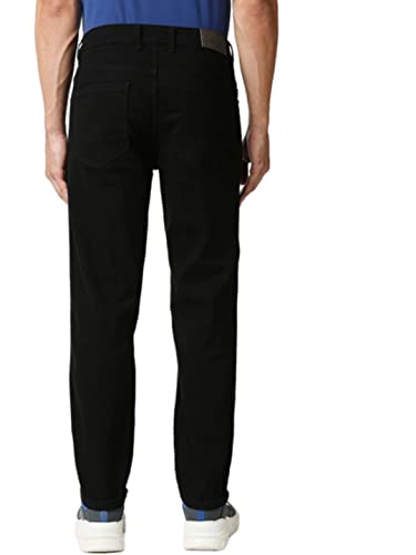 Image of HIGH STAR Men Black Solid Relaxed Fit Stretchable Jeans (30, Black)