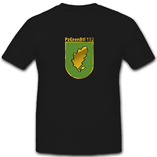 T-Shirt 152 Grenadier Bataillon blindé Bundeswehr blason militaire noir grande taille XXXXXL