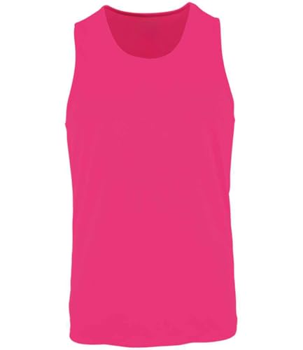 COOZO Men's Classic Sporty Performance Tank Top - Neon Pink - 3XL