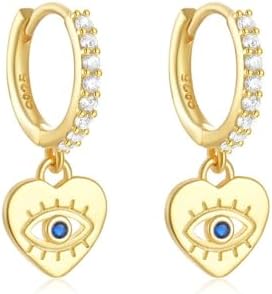 Dainty Dangle Hoop Earring for Women - Small Huggie Hoop Earrings Sets with Butterfly, Bee, Key Charm in 925 Sterling Silver or 18K Gold Plated