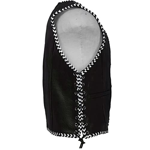 Men's Retro Biker Motorcycle Vest Vintage Club Style Cowhide Rider Rocker Cafe Racer Leather Vest2