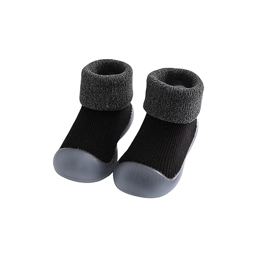 Baby Shoes First Walking Shoes Toddler Boys Girls Non Slip Solid Slippers Shoes Knitted Plush Socks Shoes Booties